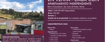 Casa con apartamento independiente en Pasto, Nariño | Barrio caicedonia